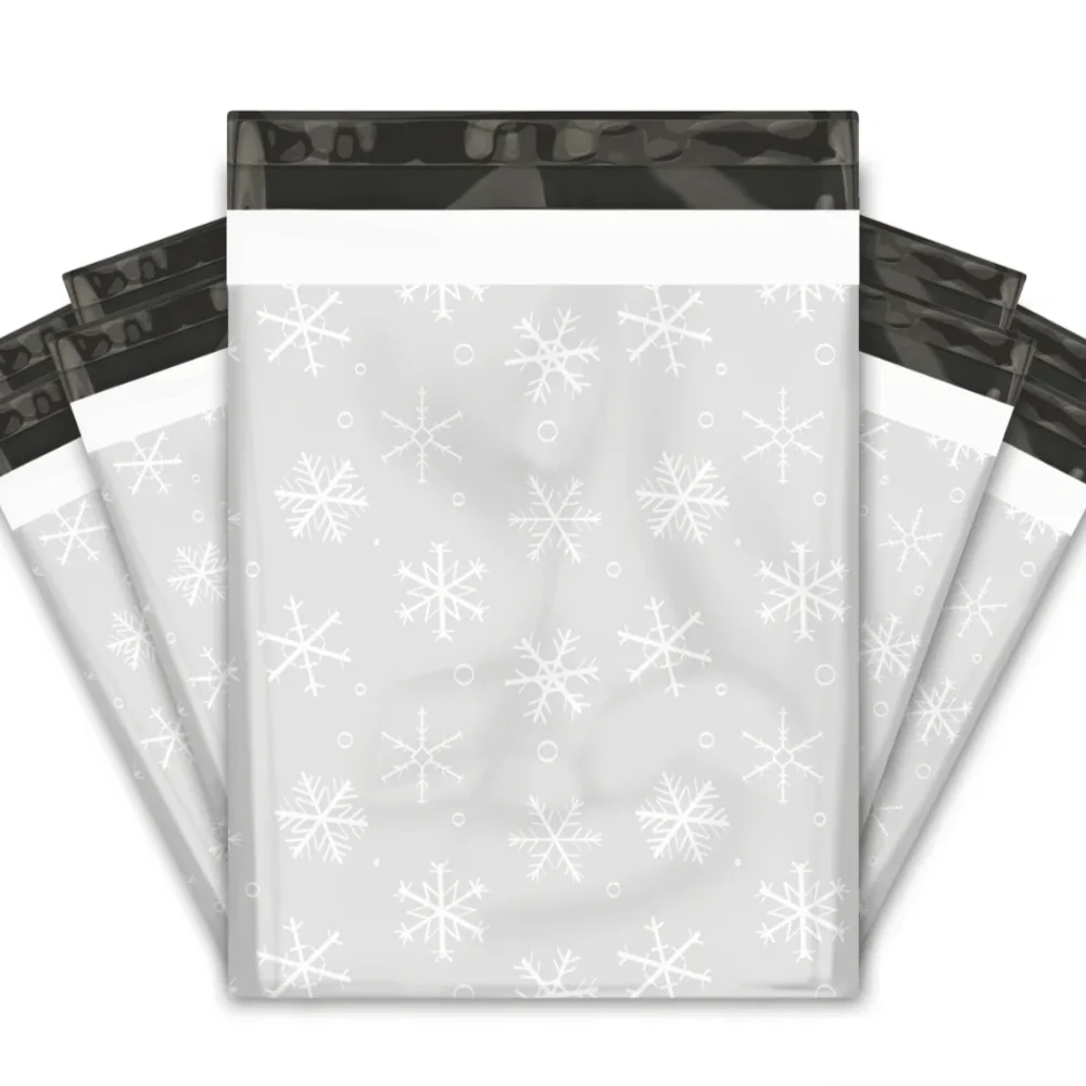 10 Snowflake Polymailers 10x13